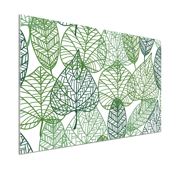 Glasrückwand für die küche Muster aus grünen Blättern