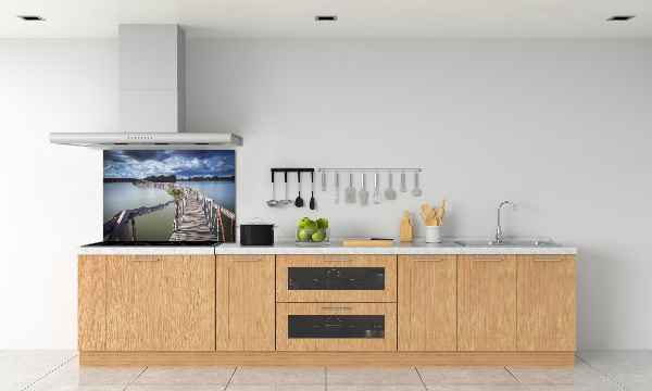 Küchen wandpaneel Holzbrücke