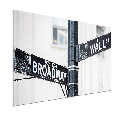Küchen wandpaneel Wall Street-Schild