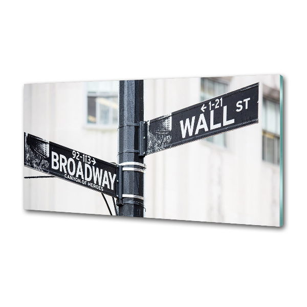 Küchen wandpaneel Wall Street-Schild