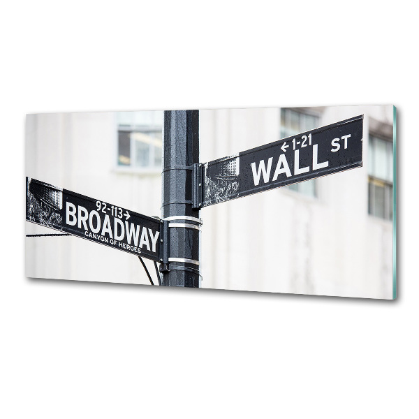 Küchen wandpaneel Wall Street-Schild