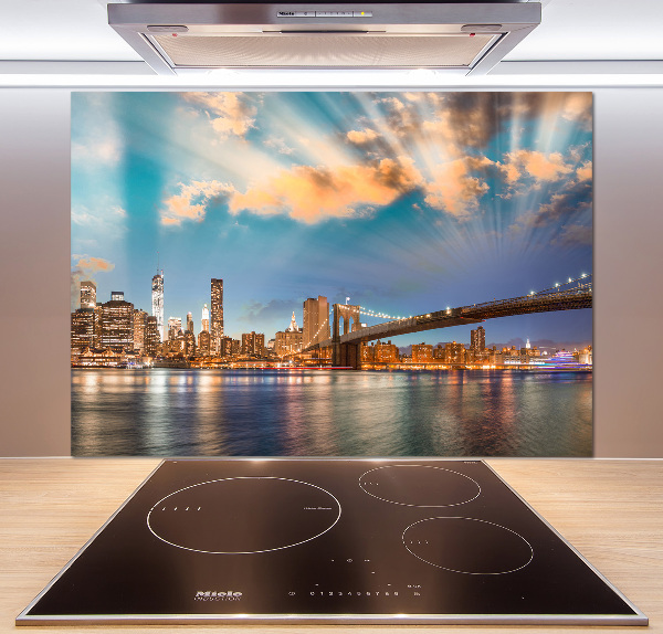 Glasrückwand für die küche Brooklyn Bridge