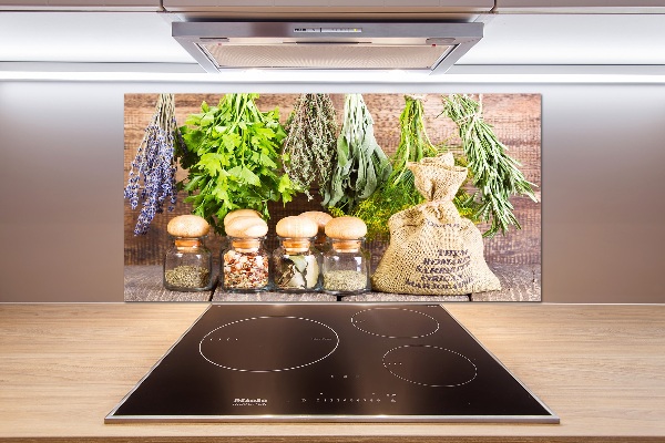 Platte für Küchenrückwand Kräuter an einer Schnur