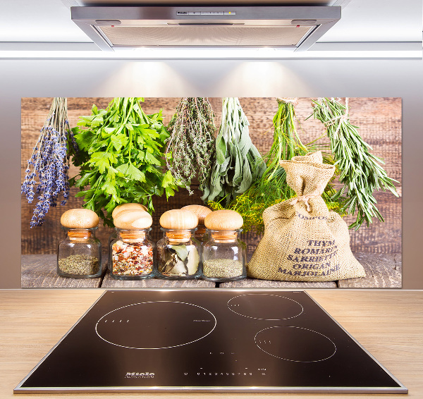 Platte für Küchenrückwand Kräuter an einer Schnur