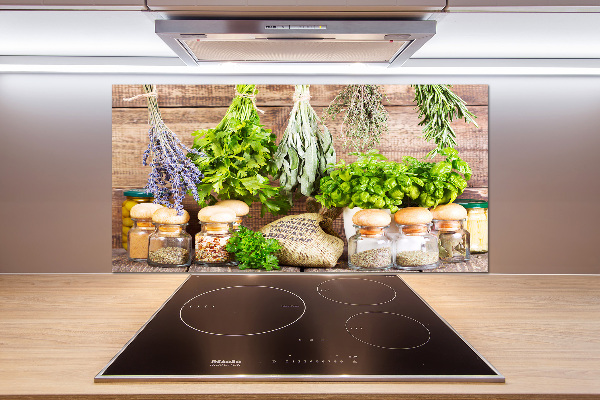 Küchen wandpaneel Kräuter an einer Schnur