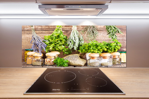 Küchen wandpaneel Kräuter an einer Schnur