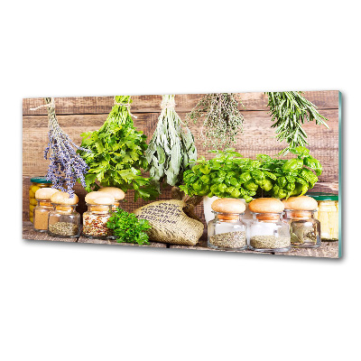 Küchen wandpaneel Kräuter an einer Schnur