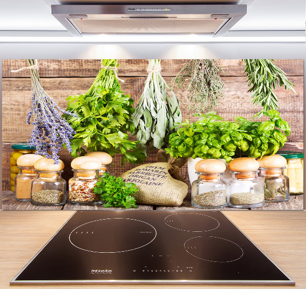 Küchen wandpaneel Kräuter an einer Schnur