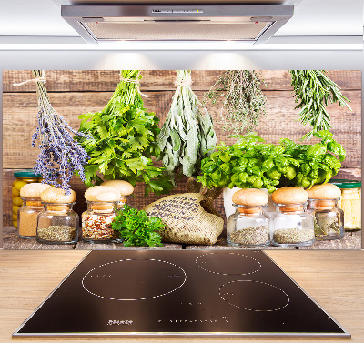 Küchen wandpaneel Kräuter an einer Schnur