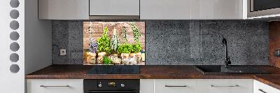 Küchen wandpaneel Kräuter an einer Schnur