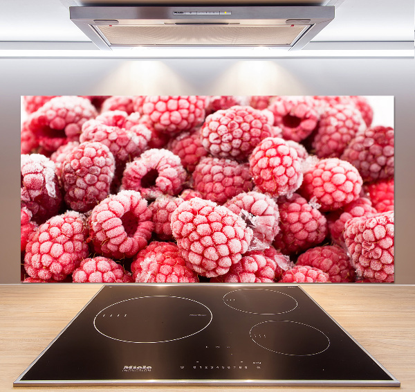 Glasrückwand für die küche Gefrorene Himbeeren