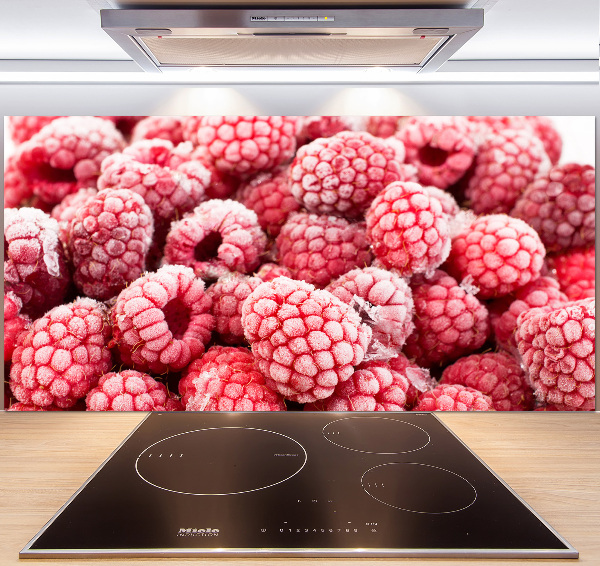 Glasrückwand für die küche Gefrorene Himbeeren