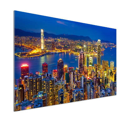 Platte für Küchenrückwand Hongkong bei Nacht
