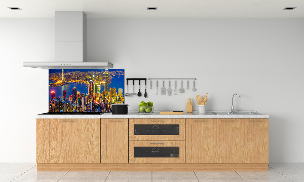 Platte für Küchenrückwand Hongkong bei Nacht