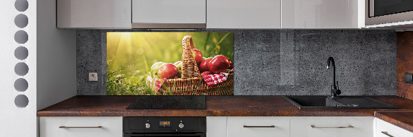 Platte für Küchenrückwand Äpfel im Korb