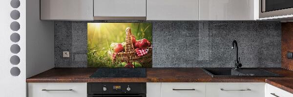 Platte für Küchenrückwand Äpfel im Korb