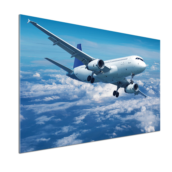 Küchen wandpaneel Ein Flugzeug in den Wolken