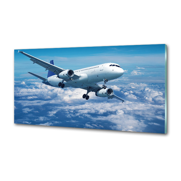 Küchen wandpaneel Ein Flugzeug in den Wolken