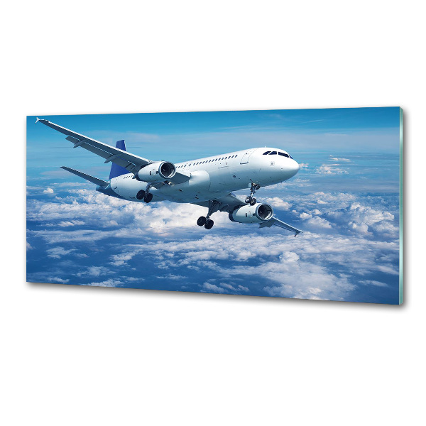 Küchen wandpaneel Ein Flugzeug in den Wolken