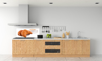 Platte für Küchenrückwand Croissants und Kaffee