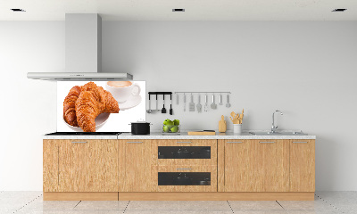 Platte für Küchenrückwand Croissants und Kaffee