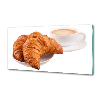 Platte für Küchenrückwand Croissants und Kaffee