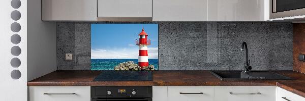 Glasrückwand für die küche Leuchtturm