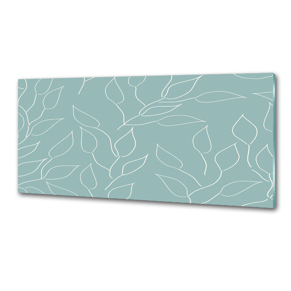 Glasrückwand für die küche Blättermuster