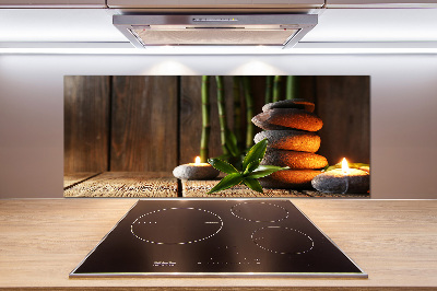 Platte für Küchenrückwand Zen-Steine ​​aus Bambus