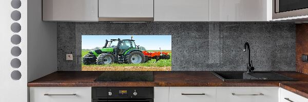 Küchen wandpaneel Traktor auf dem Feld