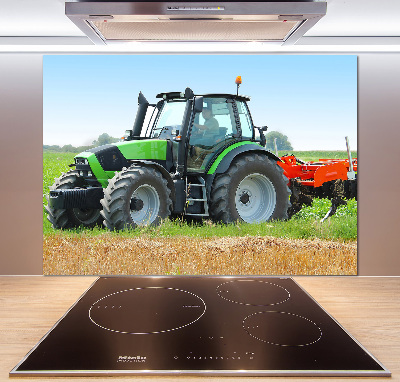 Küchen wandpaneel Traktor auf dem Feld