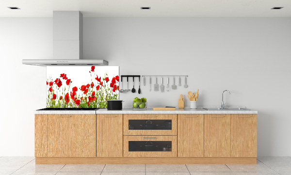 Küchen wandpaneel Mohnblumen