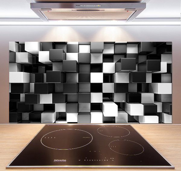 Glasrückwand für die küche Würfelabstraktion
