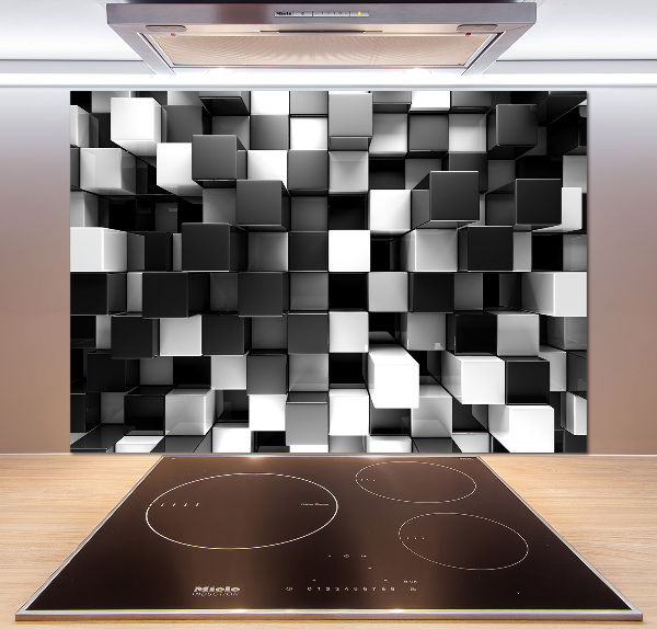 Glasrückwand für die küche Würfelabstraktion