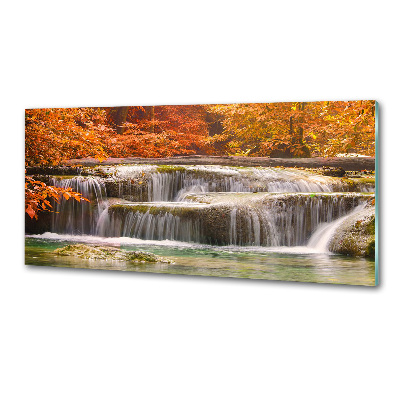 Küchen wandpaneel Wasserfall im Herbst