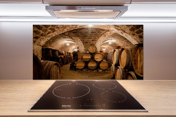 Platte für Küchenrückwand Fässer im Weinberg