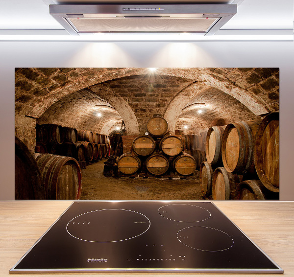 Platte für Küchenrückwand Fässer im Weinberg