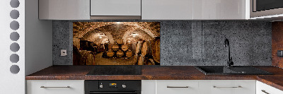 Platte für Küchenrückwand Fässer im Weinberg