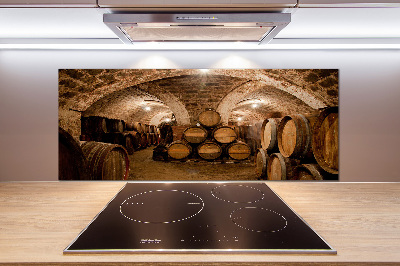 Platte für Küchenrückwand Fässer im Weinberg