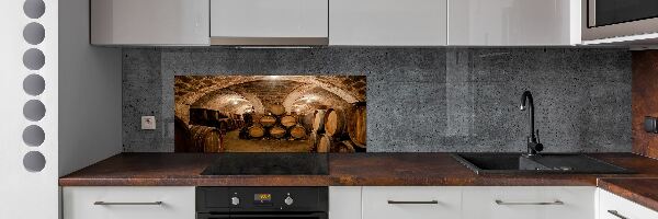 Platte für Küchenrückwand Fässer im Weinberg