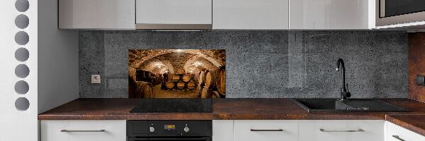 Platte für Küchenrückwand Fässer im Weinberg