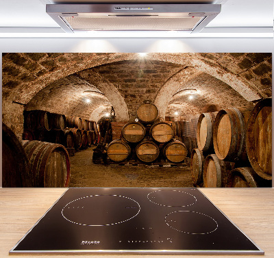 Platte für Küchenrückwand Fässer im Weinberg