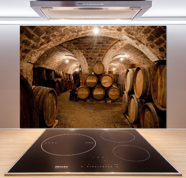 Platte für Küchenrückwand Fässer im Weinberg