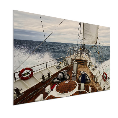 Platte für Küchenrückwand Ein Segelboot auf See