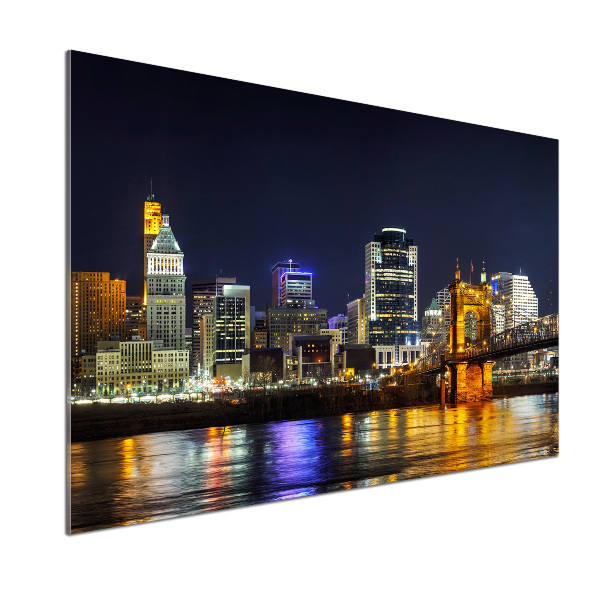 Platte für Küchenrückwand Ohio River bei Nacht