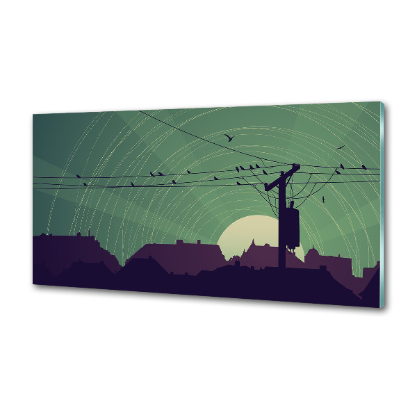 Glasrückwand für die küche Vogelstadt