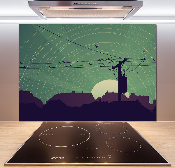 Glasrückwand für die küche Vogelstadt