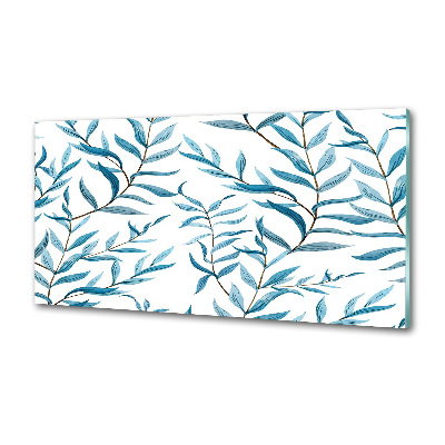 Glasrückwand für die küche Blätter