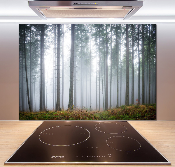 Platte für Küchenrückwand Nebel im Wald