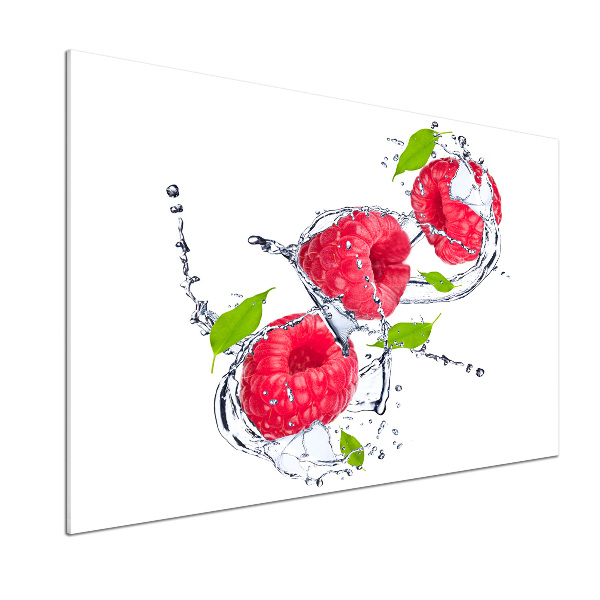 Platte für Küchenrückwand Himbeere und Wasser
